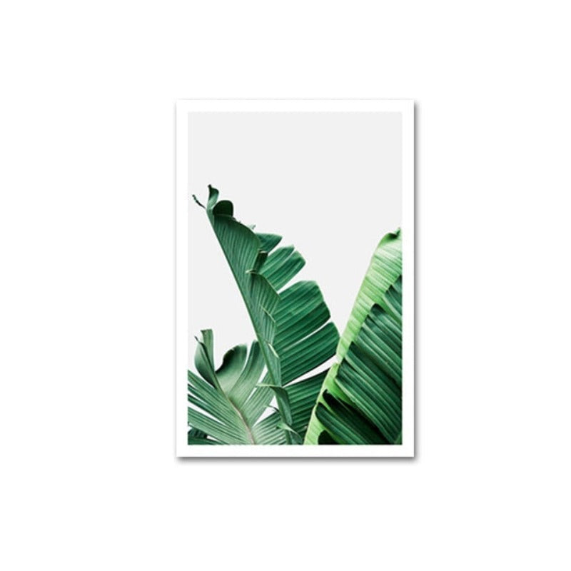 Green Tropical Leaves  - Canvas Wall Art Painting | Bowlift