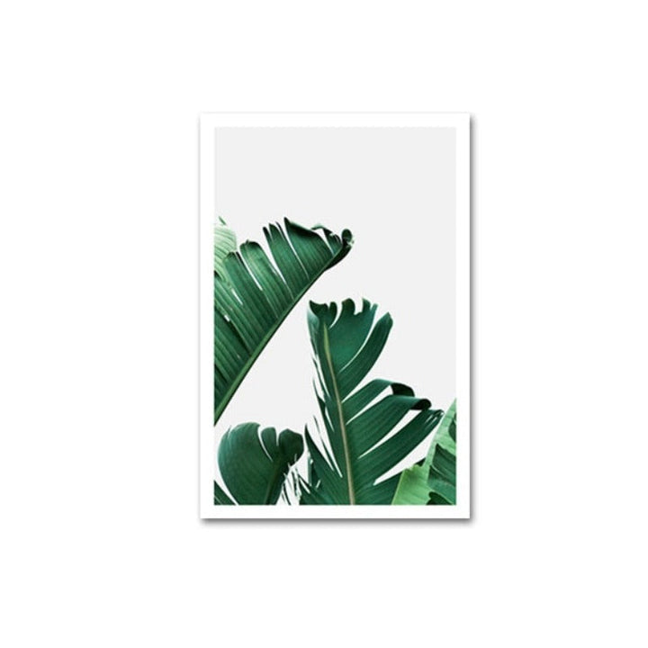 Green Tropical Leaves  - Canvas Wall Art Painting | Bowlift