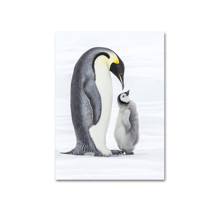 Warm Penguin Family - Canvas Wall Art Painting | Bowlift
