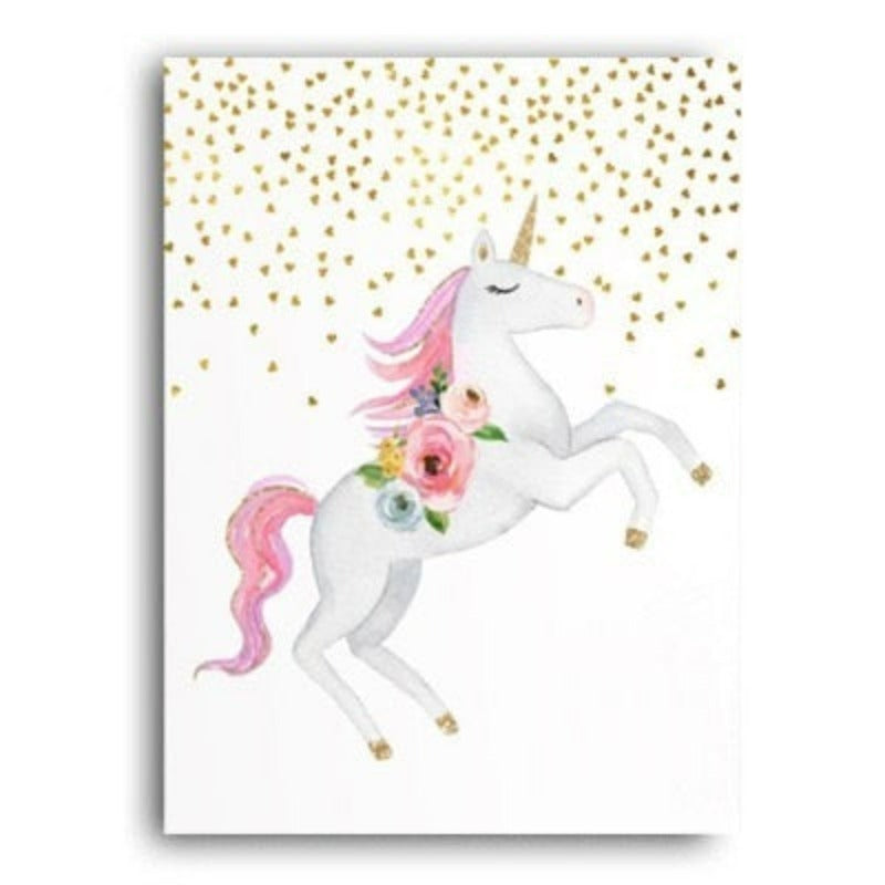 Cartoon Unicorn Canvas Paintings - Canvas Wall Art Painting | Bowlift