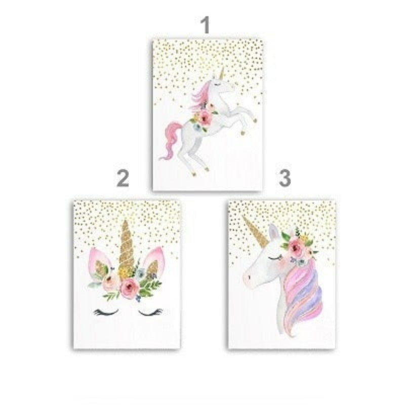 Cartoon Unicorn Canvas Paintings - Canvas Wall Art Painting | Bowlift
