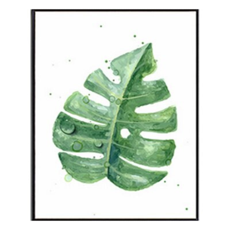 Tropical Green Leaves Plants - Canvas Wall Art Painting | Bowlift