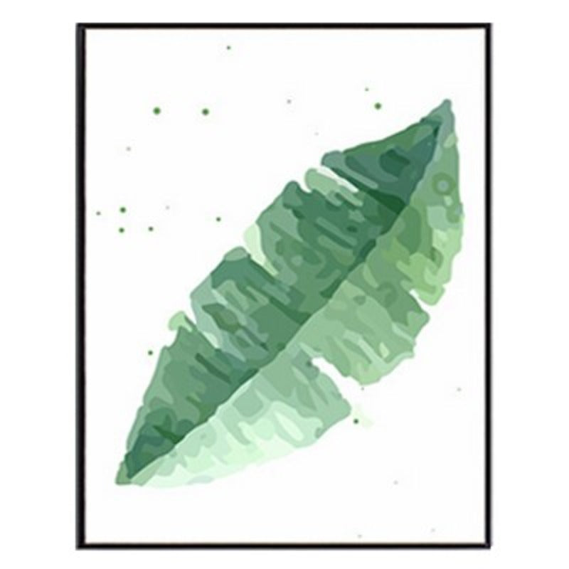 Tropical Green Leaves Plants - Canvas Wall Art Painting | Bowlift