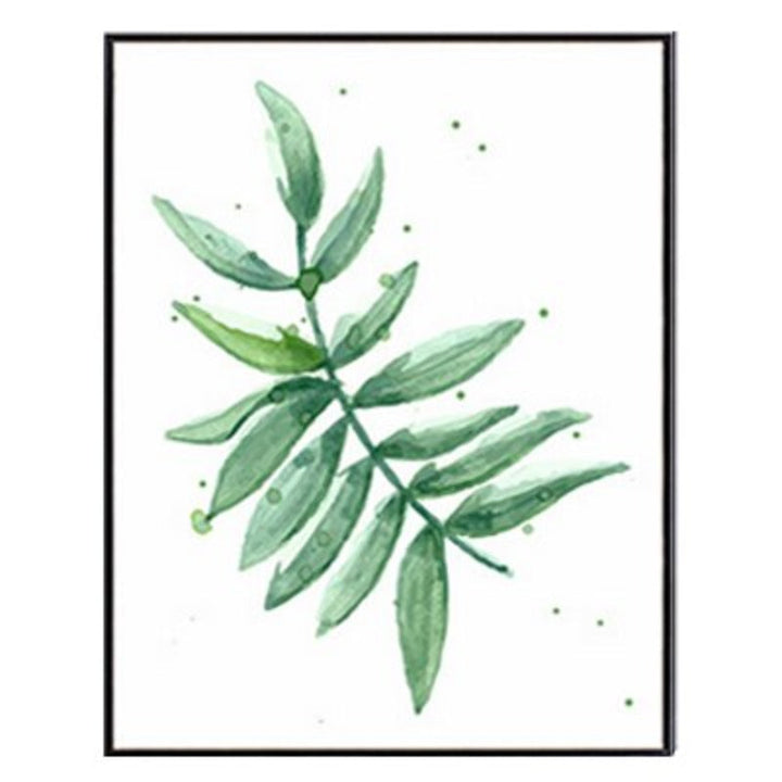 Tropical Green Leaves Plants - Canvas Wall Art Painting | Bowlift