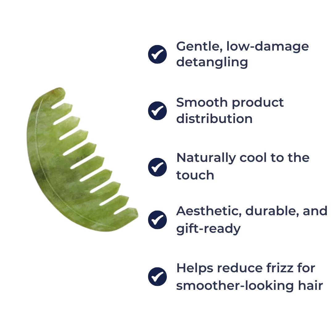 Anti-Static Detangling – Smooth Jade Surface – Curly Thick Hair & Frizz Control Bowlift