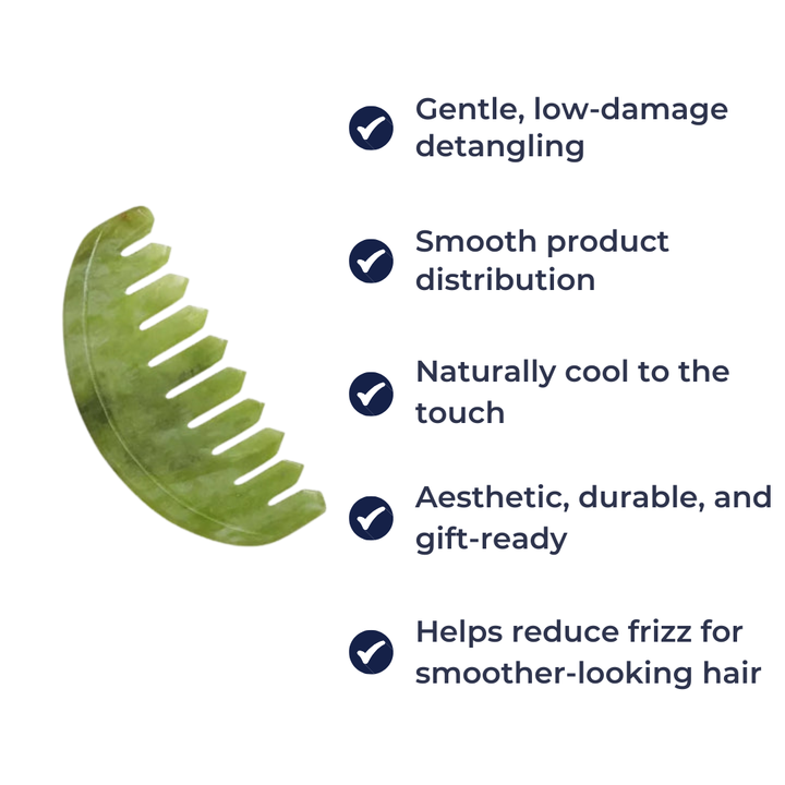 Anti-Static Detangling – Smooth Jade Surface – Curly Thick Hair & Frizz Control Bowlift