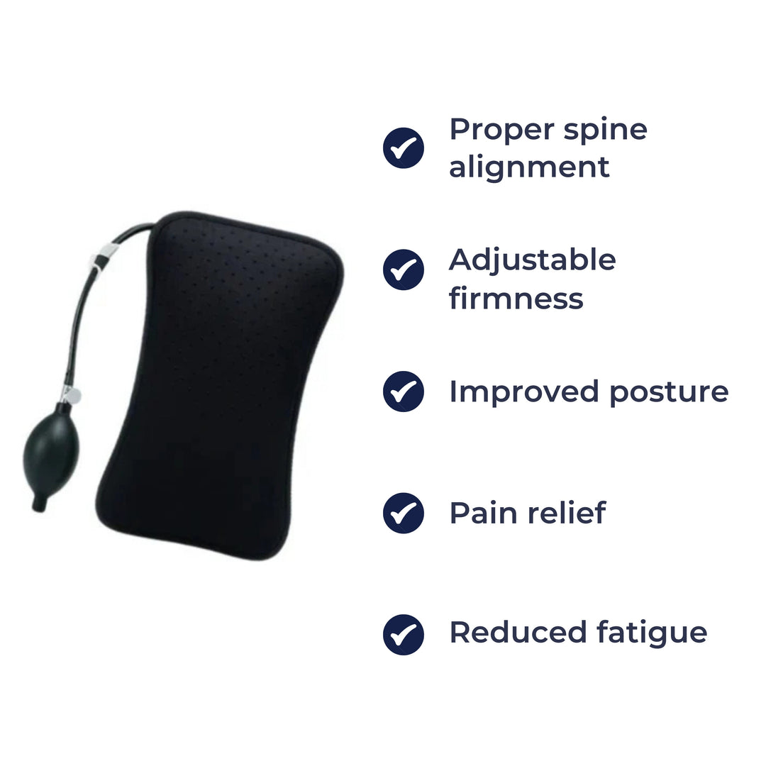 Spine Alignment – Adjustable Firmness – Back Pain Relief – Office Travel Car Seat Support Bowlift