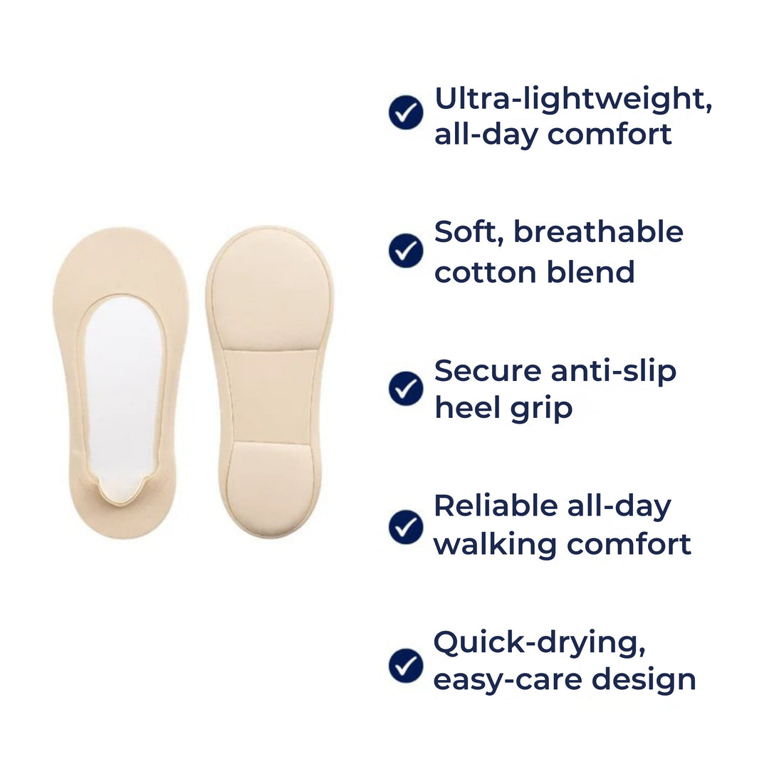 Show Padded Socks – Shock Absorbing Comfort – Breathable Cotton Cushion – Anti-Slip Heel – Women All-Day Walking Relief Bowlift