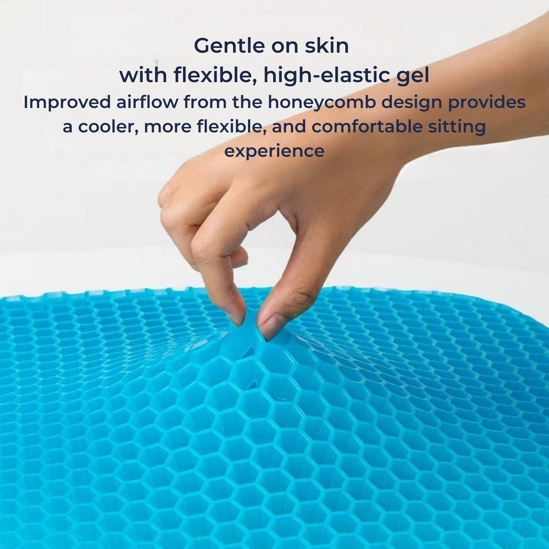 Pressure Relief & Cooling Honeycomb Gel – Posture Support – Office Car Chair Comfort for Long Sitting Bowlift