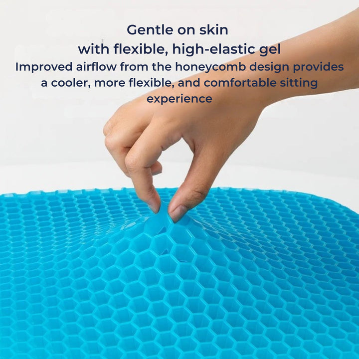 Pressure Relief & Cooling Honeycomb Gel – Posture Support – Office Car Chair Comfort for Long Sitting Bowlift