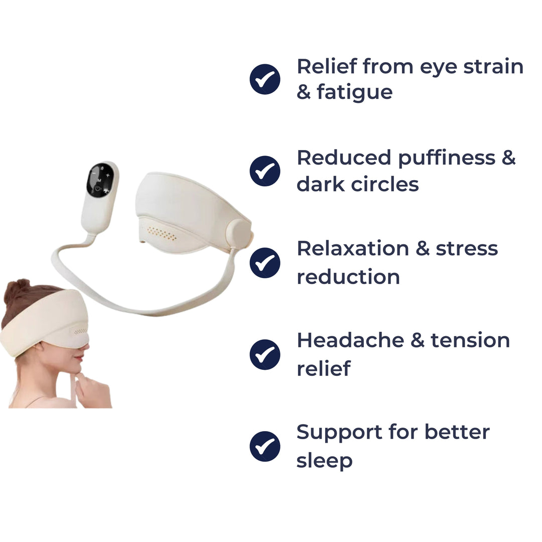 Heated Hot Compress – Adjustable Rechargeable Design – Stress Relief Relaxation & Better Sleep Bowlift