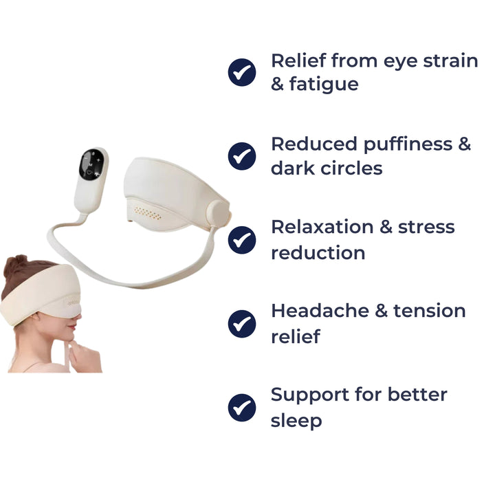 Heated Hot Compress – Adjustable Rechargeable Design – Stress Relief Relaxation & Better Sleep Bowlift