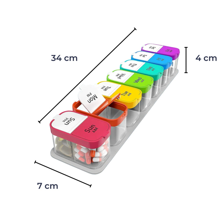 Large 7-Day Case – Moisture-Proof BPA-Free Compartments – Ideal for Seniors & Carers Bowlift