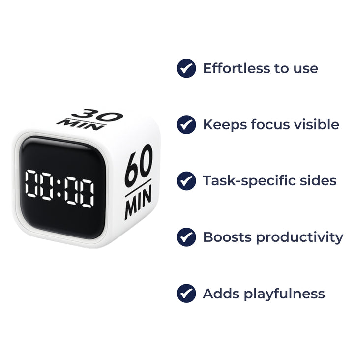 Instant Flip Start – Large LED Rechargeable Display – For Work Study Focus Bowlift