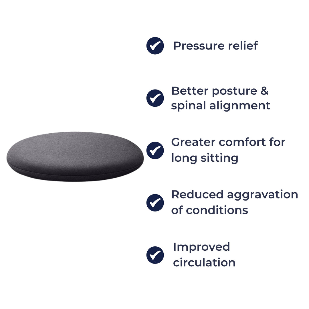 Memory Foam Back Pain Relief – Ergonomic High-density Support – Portable For Work and Travel Bowlift