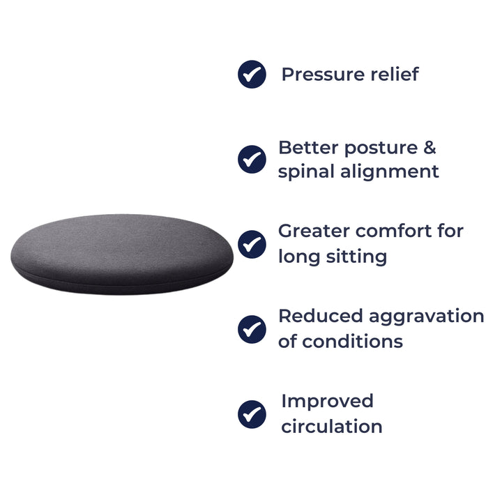 Memory Foam Back Pain Relief – Ergonomic High-density Support – Portable For Work and Travel Bowlift