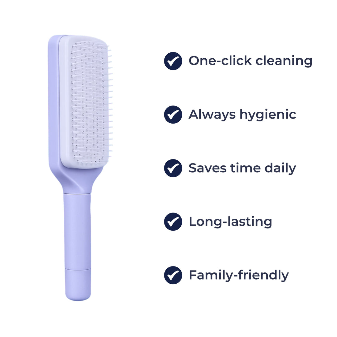 Cleaning Hairbrush – Gentle Detangle – Retractable Bristle Design – For All Hair Types & Busy Mornings Bowlift