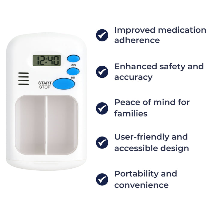 Medication Reminder with Timer – Portable & Easy to Use – Daily Health Support Bowlift