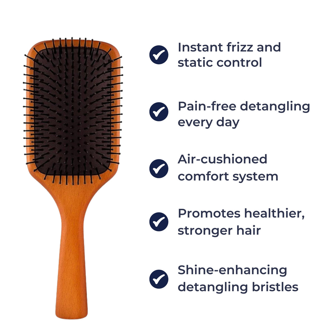 Static Detangling Brush – Frizz Control – Air Cushion Pad – Reduces Breakage – Adds Smooth, Shiny & Healthy-Looking Hair Bowlift