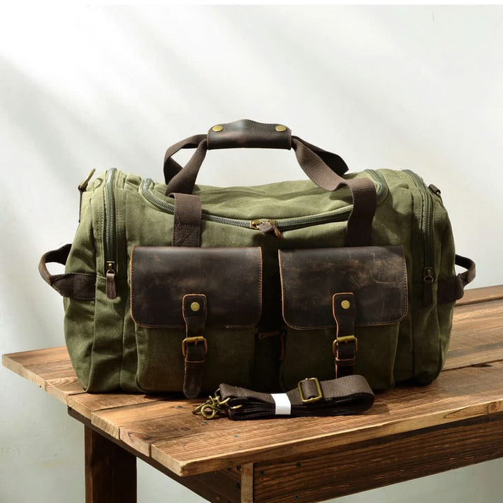 BowLift | Vanguard Waxed Canvas & Leather Travel Duffle – 36.5L