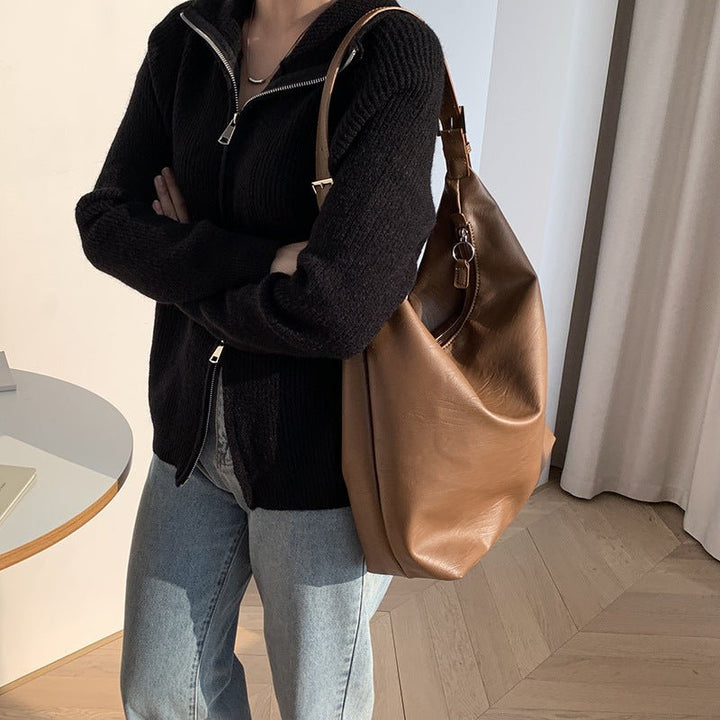 BowLift | PUFFYPOUCH – Soft PU Leather Dumpling Tote for a Playful, Chic Look