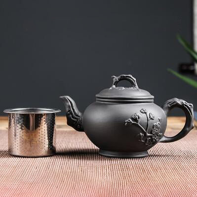Purple Clay Teapot Single Pot with Built-in Stainless Steel Filter | Bowlift
