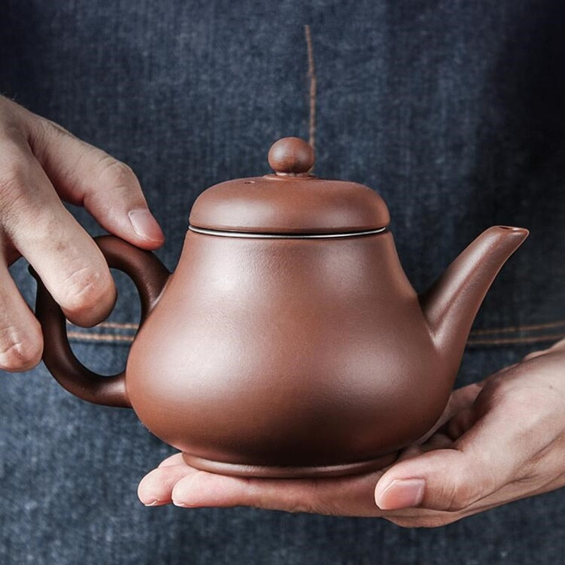 Purple Clay Teapot Single Pot with Built-in Stainless Steel Filter | Bowlift