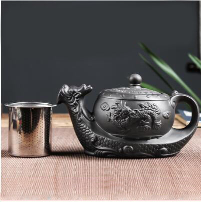 Purple Clay Teapot Single Pot with Built-in Stainless Steel Filter | Bowlift