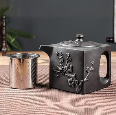 Purple Clay Teapot Single Pot with Built-in Stainless Steel Filter | Bowlift