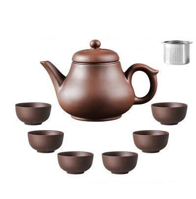 Purple Clay Teapot Single Pot with Built-in Stainless Steel Filter | Bowlift