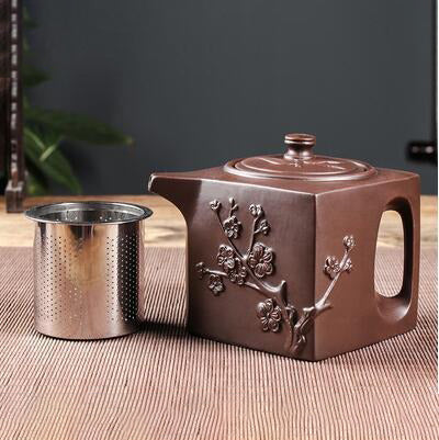 Purple Clay Teapot Single Pot with Built-in Stainless Steel Filter | Bowlift