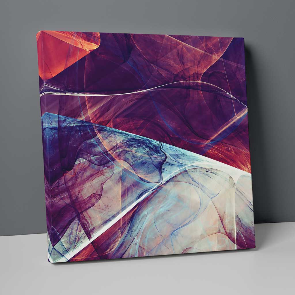 Abstract Fractal Purple Blue Pink No. 2 Print on Canvas | Bowlift