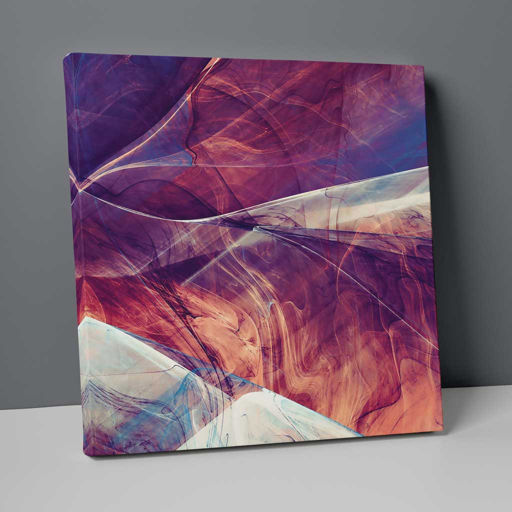 Abstract Fractal Purple Blue Pink No. 3 Print on Canvas | Bowlift