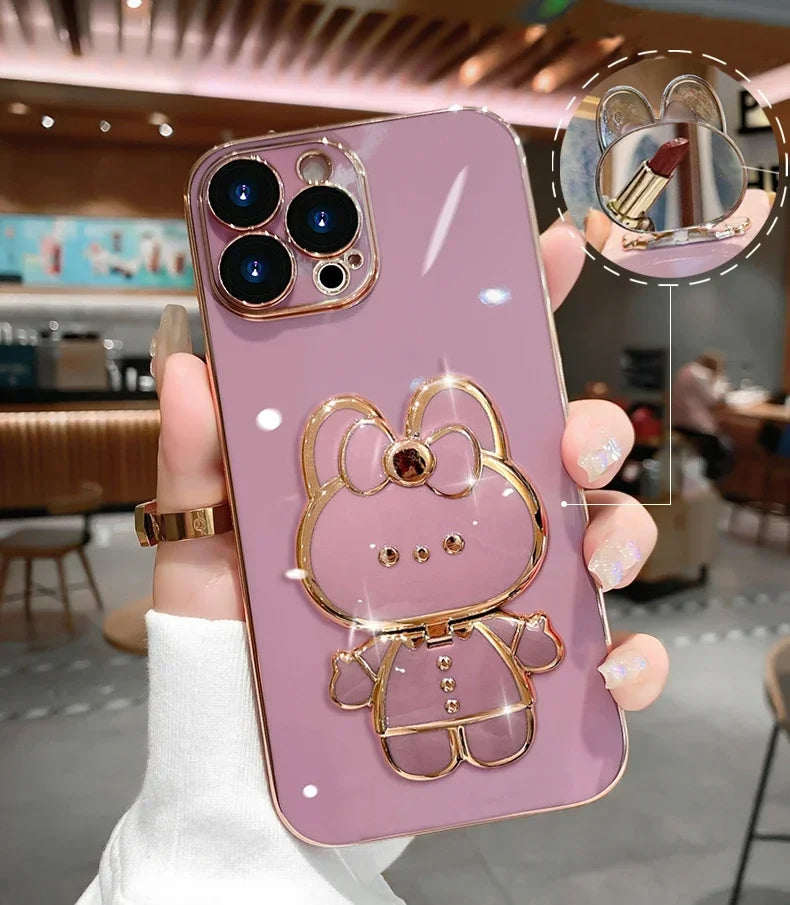 BowLift | 3D Bunny  Korean Style Mirror iPhone Case