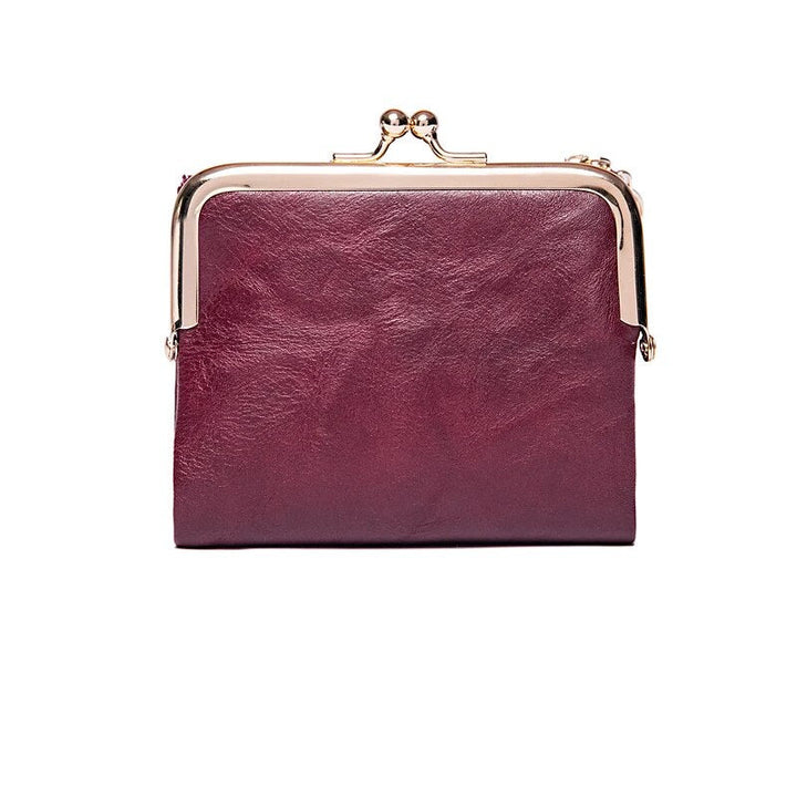 BowLift | Leather Wallet with Vintage Kiss Lock Closure