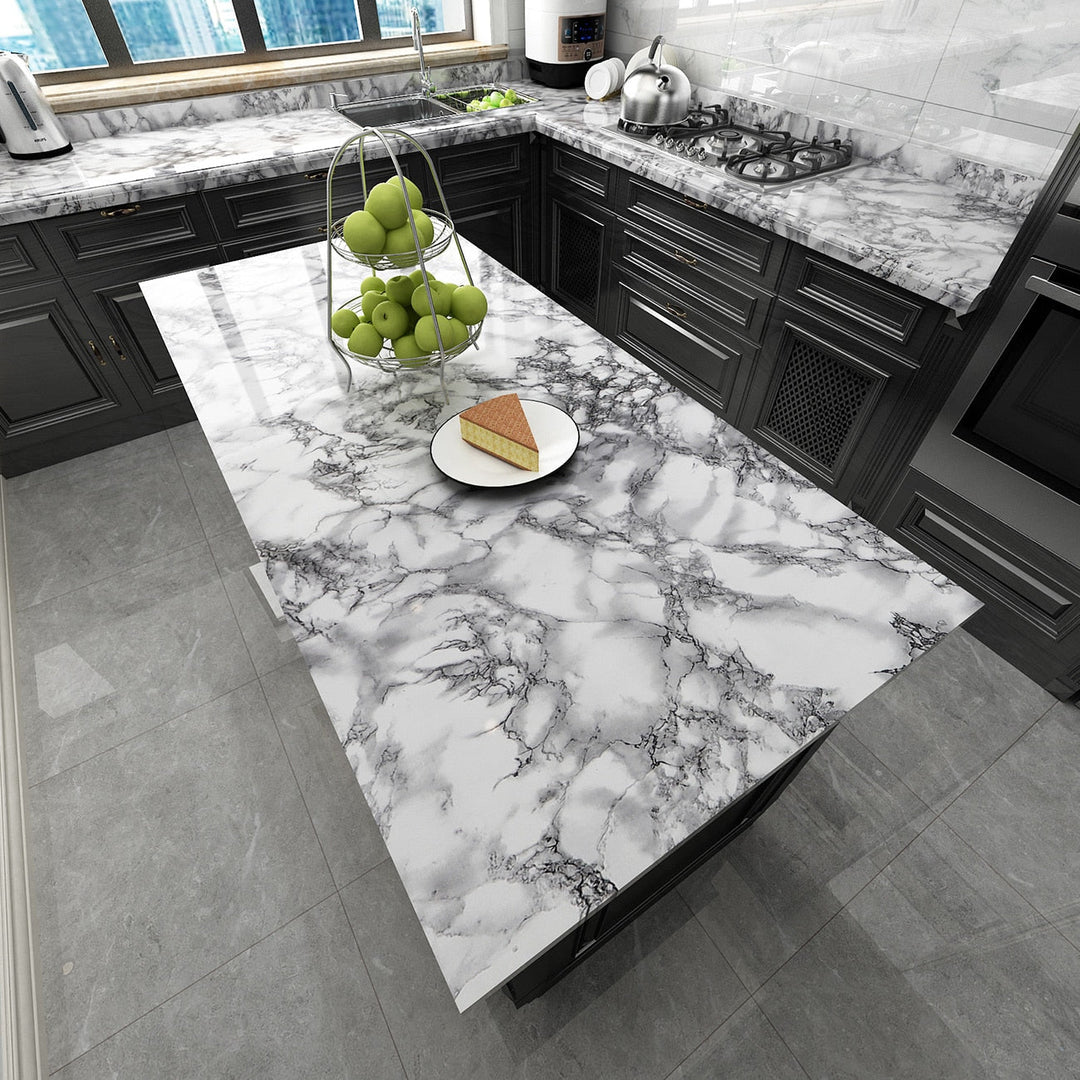 PVC Solid Vinyl Marble Wallpaper Waterproof Self-adhesive Wallpaper | Bowlift