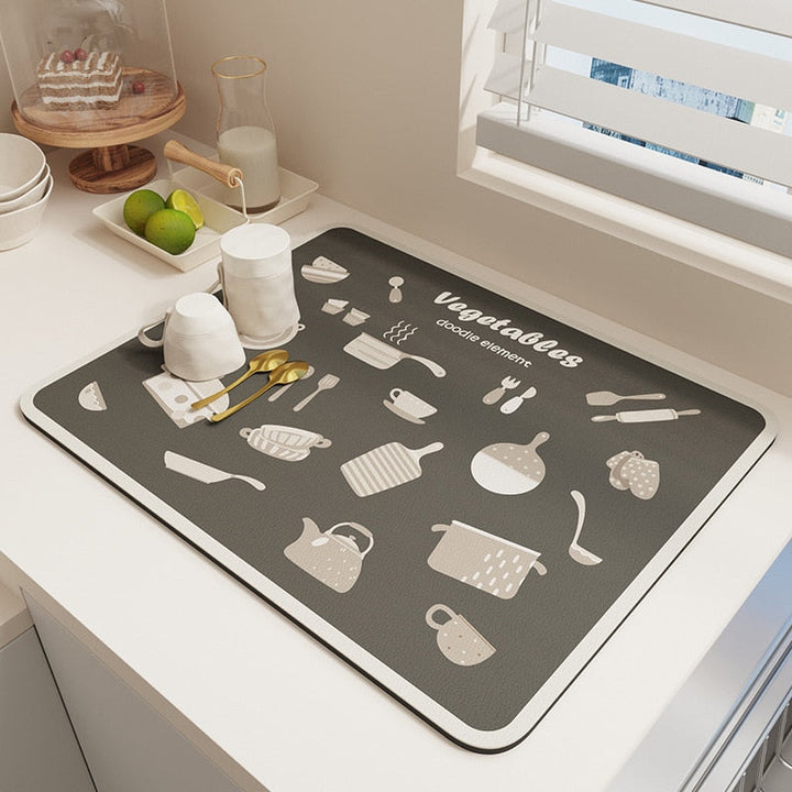 Quick Drying Kitchen Absorbent Drained Placemat Drying Mat for Table | Bowlift