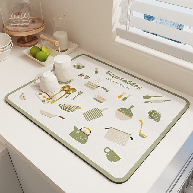 Quick Drying Kitchen Absorbent Drained Placemat Drying Mat for Table | Bowlift