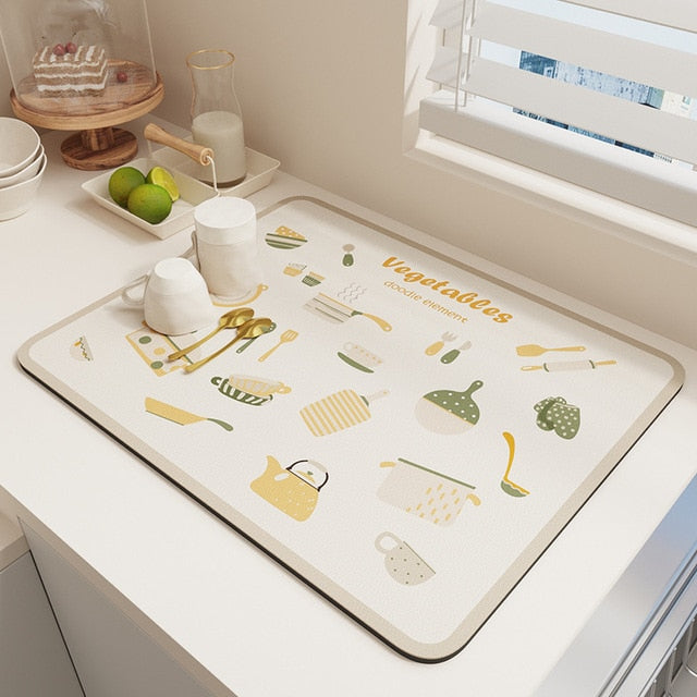 Quick Drying Kitchen Absorbent Drained Placemat Drying Mat for Table | Bowlift