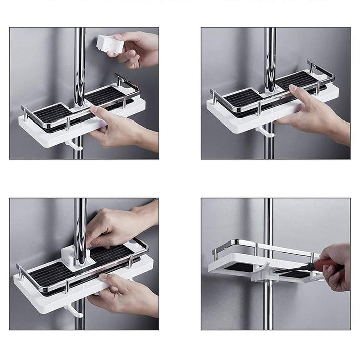 BowLift | Bathroom Rod Shower Shelf Holder