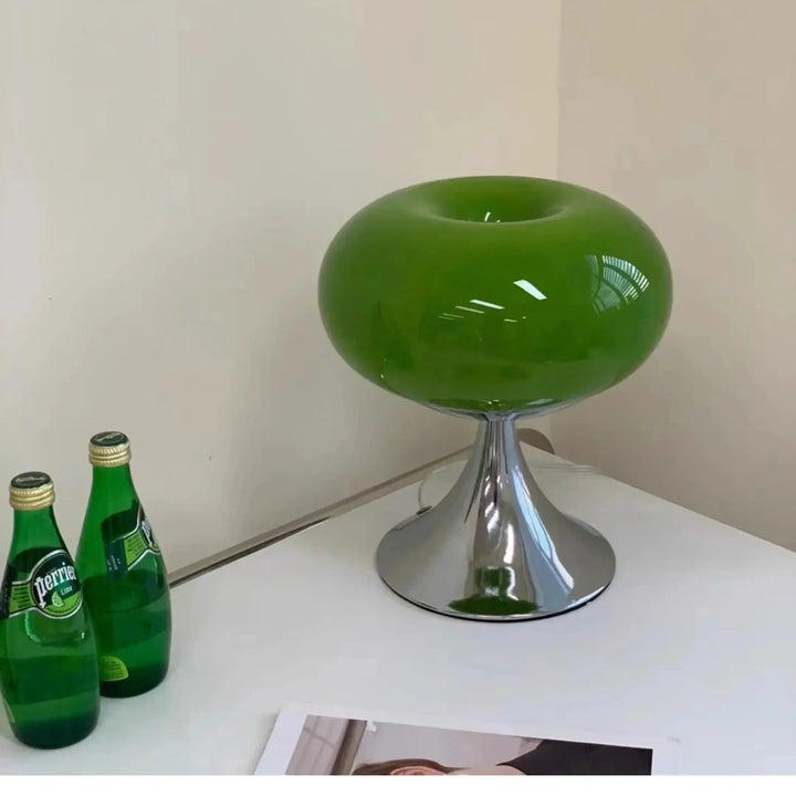 BowLift | Antique Apple Table Lamp made of Glass | E27 Halogen, Rotary Switch