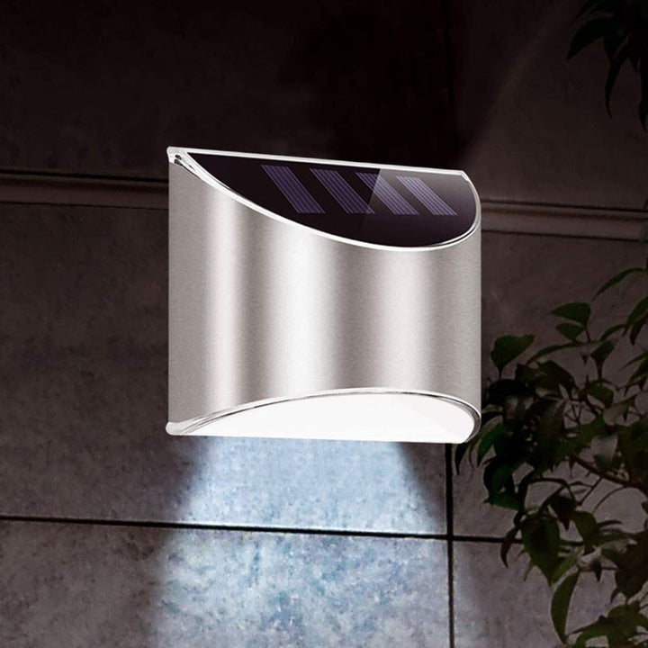 BowLift | Stainless Steel Solar LED Outdoor Wall Light – Weatherproof Automatic Garden Lighting