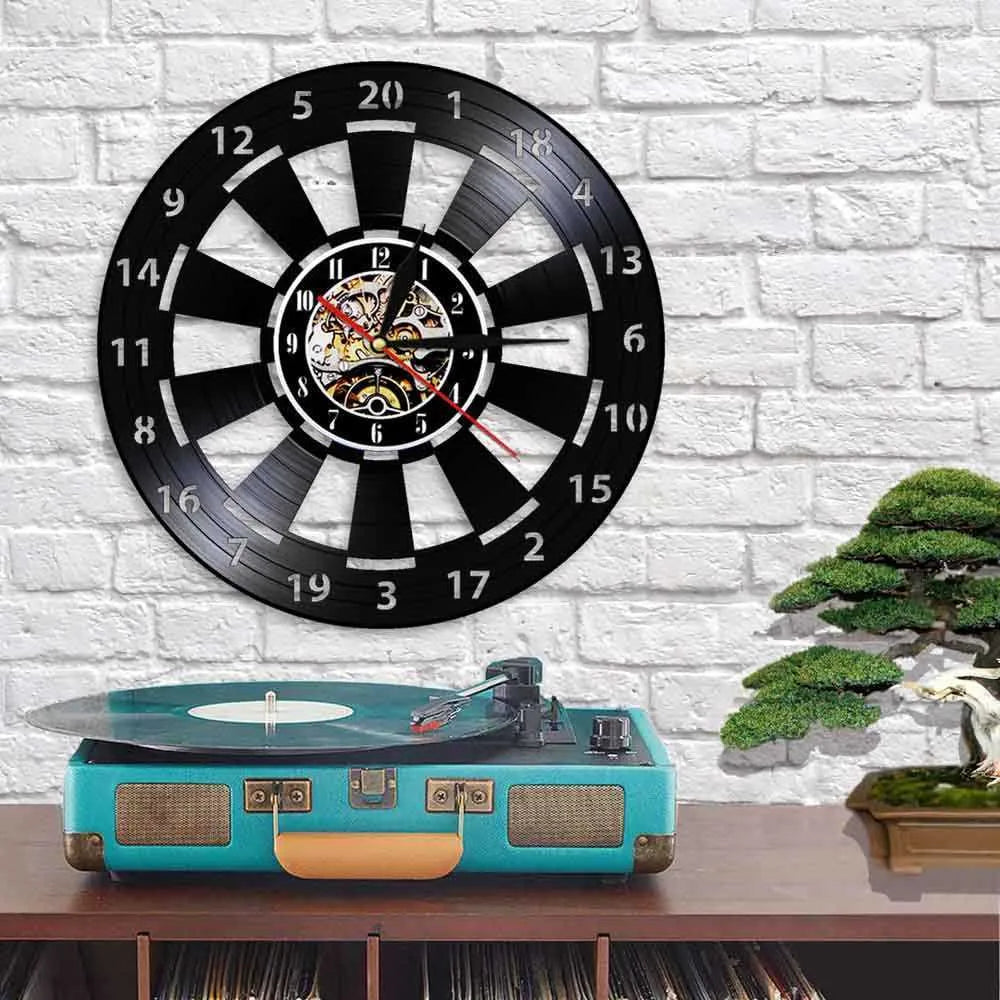 DartGlow Vintage Dartboard Wall Clock Bowlift