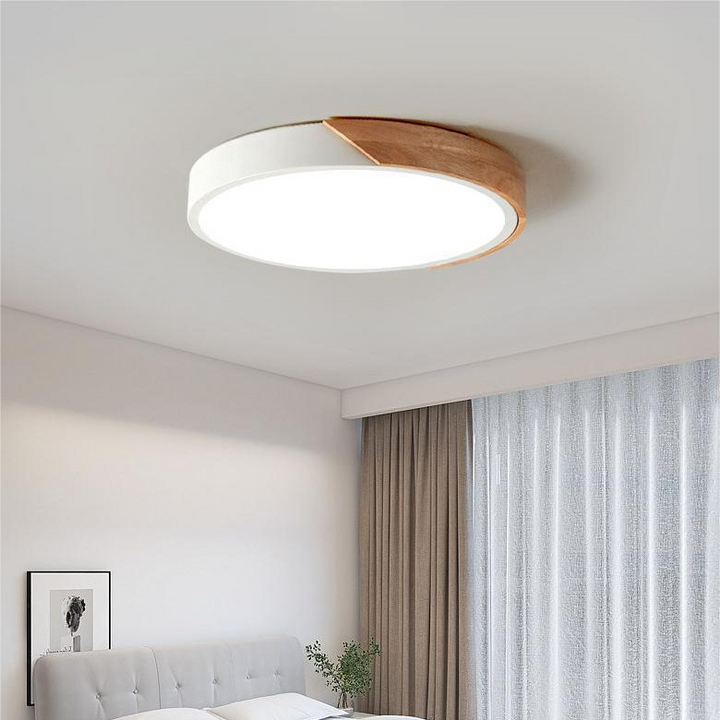 BowLift | Nordic Wooden Circular Ceiling Light Fixture for Macaroon Style Home Decor & Ambient Lighting
