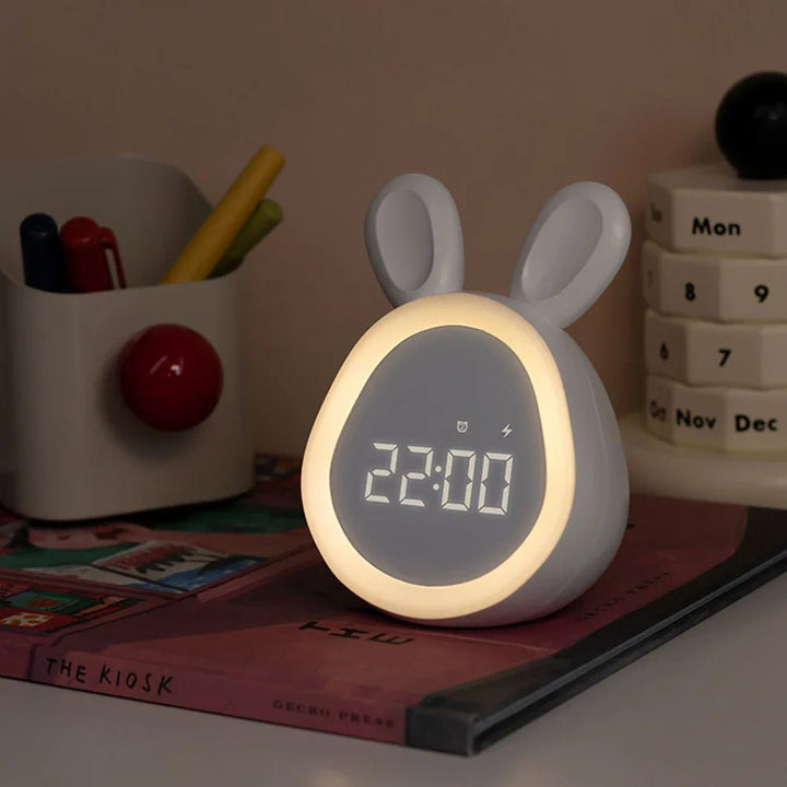 BowLift | Rabbit-shaped children's alarm clock with LED night light - BunniGlow