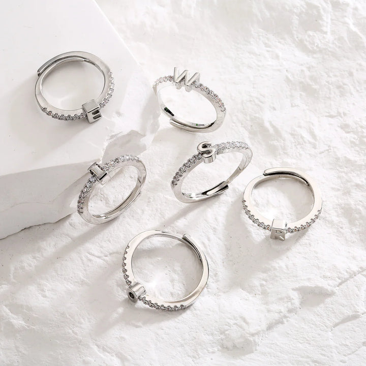 BowLift | Radiant Adjustable Letter Initial Rings