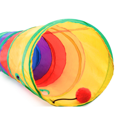 Rainbow Play Tunnel for Cats - PurrfectPlay Tunnel Bowlift