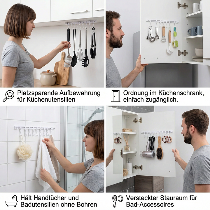 Self-adhesive hook strip kitchen & bathroom (2 pcs.) | Bowlift