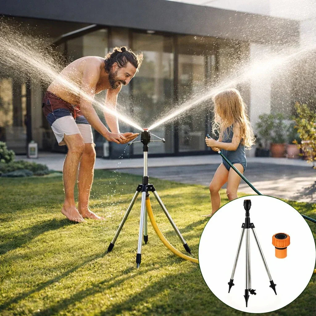 AquaStraal Garden Sprinkler With Tripod 360 Degrees | Bowlift