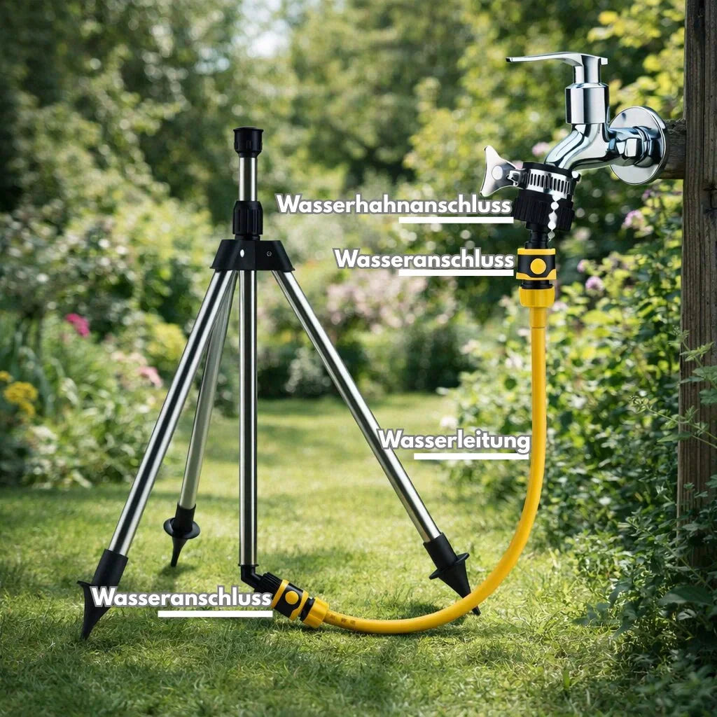 AquaStraal Garden Sprinkler With Tripod 360 Degrees | Bowlift